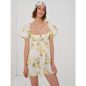 For Love And Lemons Serafina Mini Puff Sleeve Dress